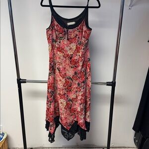 Sylvie & Lily Floral Sleeveless Dress with Lace Trim